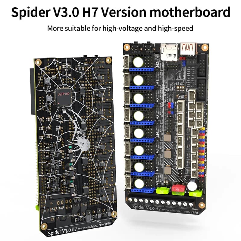 FYSETC Spider V3.0 H7 32-битный материнский привод STM32H723VGT6 550 МГц Высоковольтный драйвер Высокоскоростной для комплекта Voron