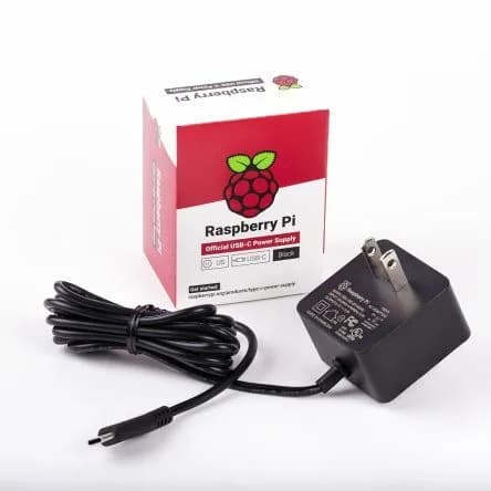 Официальный блок питания Raspberry Pi 15,3 Вт, USB-C с кабелем длиной 1,5 м, вилка стандарта США, 5,1 В, 3 А, черный