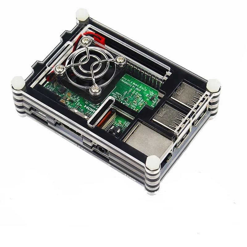 9-слойный акриловый защитный чехол для Raspberry Pi 3B+ с охлаждающим вентилятором