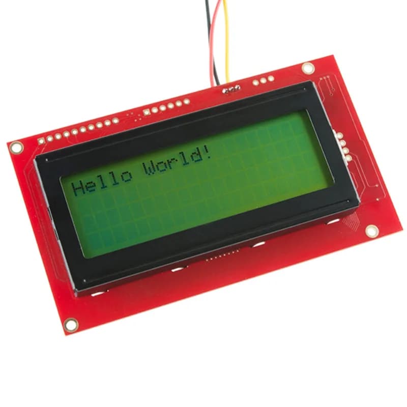 ЖК-дисплей 20x4 с последовательным интерфейсом - черный на зеленом, 5 В