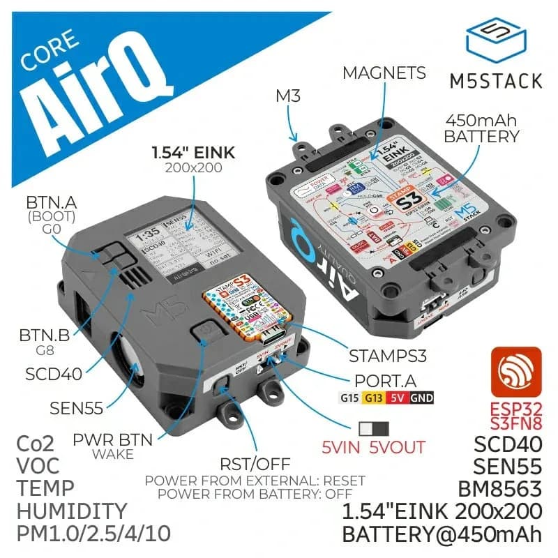 M5Stack AirQ M5Stamp S3