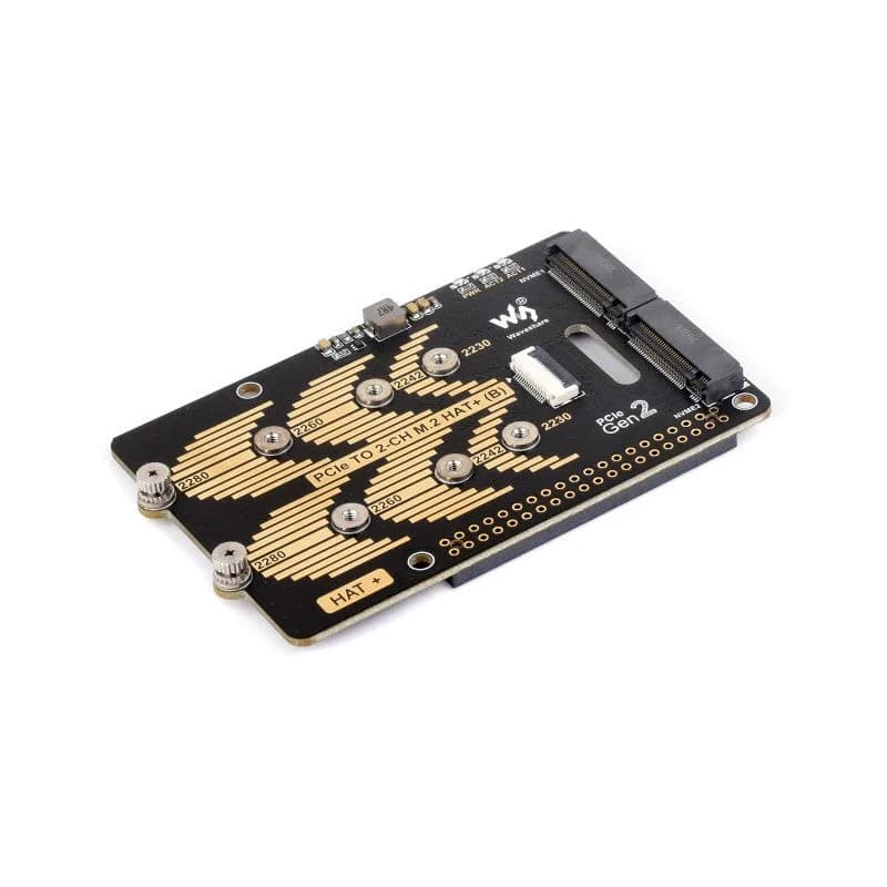 Waveshare Raspberry Pi 5 2-канальный M.2 SSD HAT+2280/2260/2242/2230