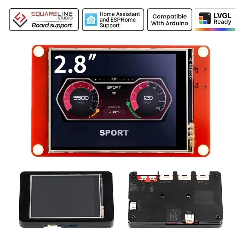 CrowPanel 2,8-дюймовый ESP32 HMI 320x240 Дисплей SPI TFT ЖК-сенсорный экран, совместимый с Arduino/LVGL/Esphome-Homeassistant/PlatformIO/Micropython