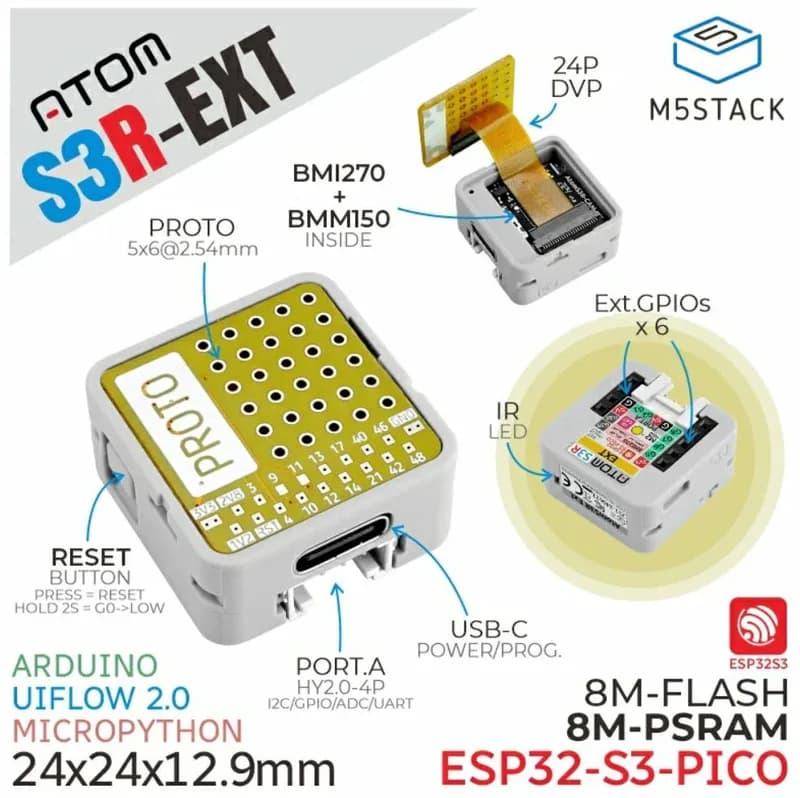 ATOMS3R Ext 8MB PSRAM