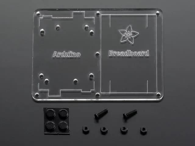 Пластиковая монтажная пластина для макетной платы и Arduino - резиновые ножки!