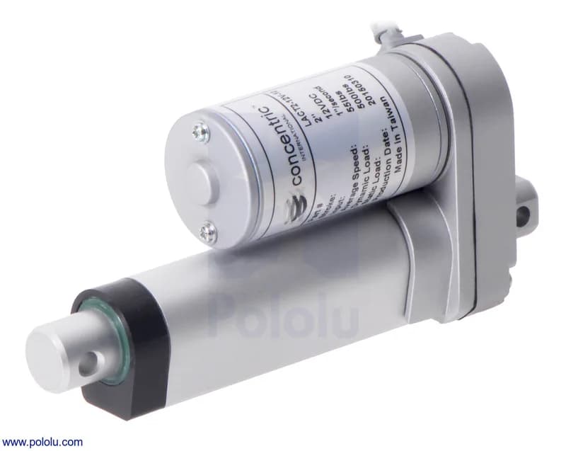 Glideforce LACT2-12V-05 Линейный привод для легких условий эксплуатации: 15 кгс, ход 2 дюйма (полезный 1,97 дюйма), 1,7 дюйма/с, 12 В