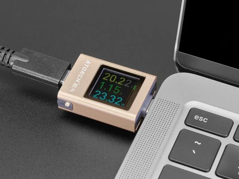 Монитор/анализатор питания USB C с цветным графическим TFT-дисплеем