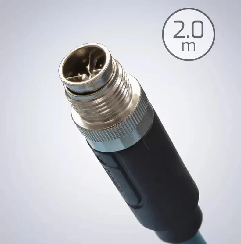 M12 to RJ45 IP67 Cat6a Cable – 2.0m, Dark Green