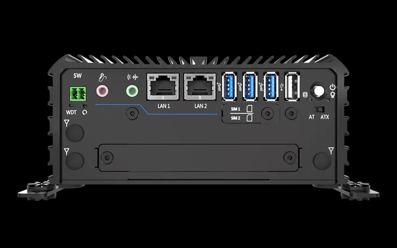 RCO-1000-EHL-20 Fanless Mini Computer with Intel® Atom® X6425E Processor, 2x DP, 2x COM, 1x 2.5" SATA HDD Bay